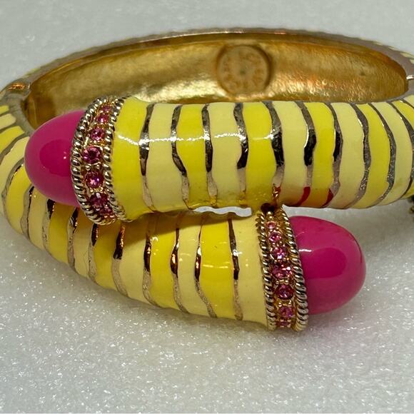 J. Crew Gold and Pink Statement Bangles - Picture 2 of 5